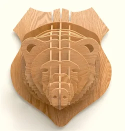 Bear Head – 3d puzzle E1000077 free download vector file Laser cut and CNC cut wood