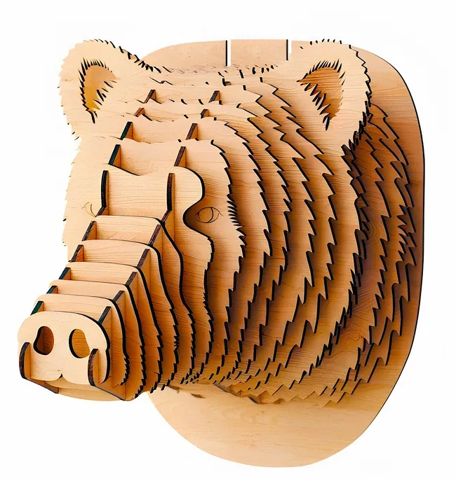 Bear Head Wall Decor E1000123 free download vector file Laser cut and CNC cut wood