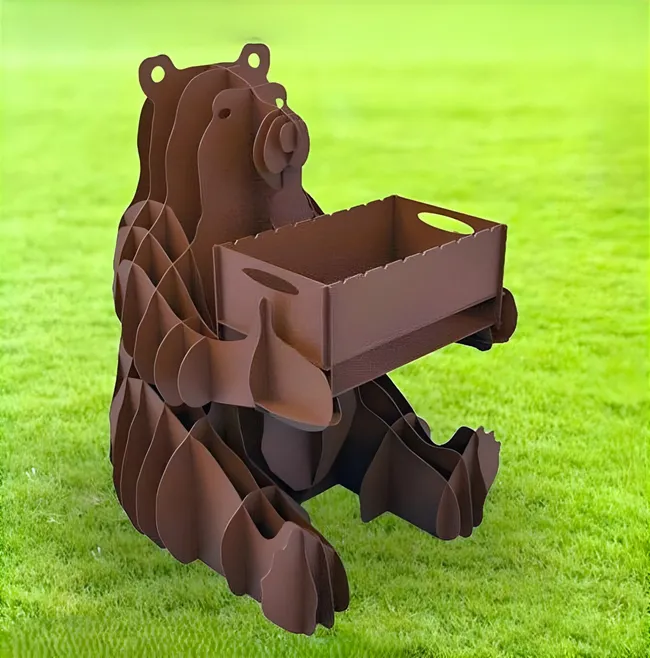 Bear shaped BBQ grill E1000165 free download vector file Laser cut and CNC cut wood