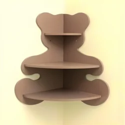 Bear shaped corner shelf E1000076 free download vector file Laser cut and CNC cut wood