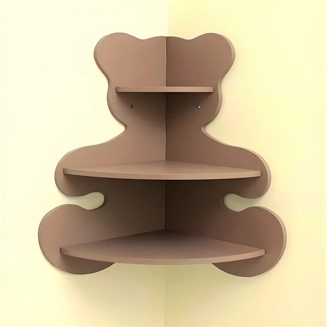 Bear shaped corner shelf E1000076 free download vector file Laser cut and CNC cut wood