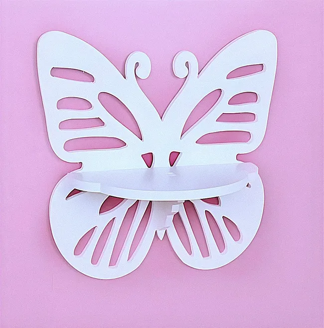 Butterfly wall shelf E1000129 free download vector file Laser cut and CNC cut wood