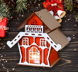 Christmas Houses E0023173 file cdr and dxf pdf free vector download for Laser cut