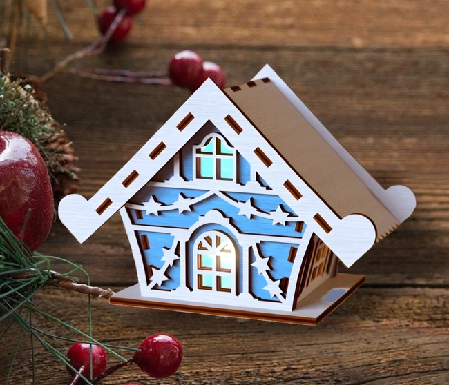 Christmas Houses E0023177 file cdr and dxf pdf free vector download for Laser cut