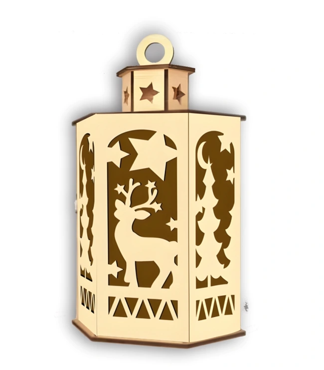 Christmas Lantern E0023189 file cdr and dxf pdf free vector download for Laser cut