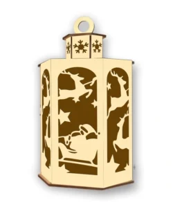 Christmas Lantern E0023191 file cdr and dxf pdf free vector download for Laser cut