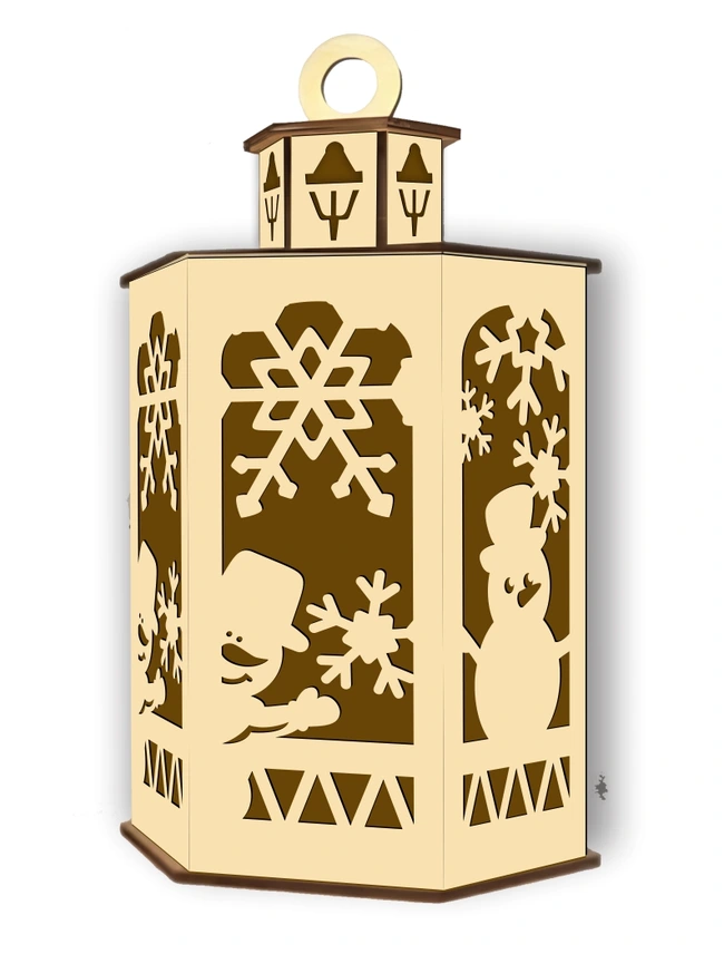 Christmas Lantern E0023192 file cdr and dxf pdf free vector download for Laser cut