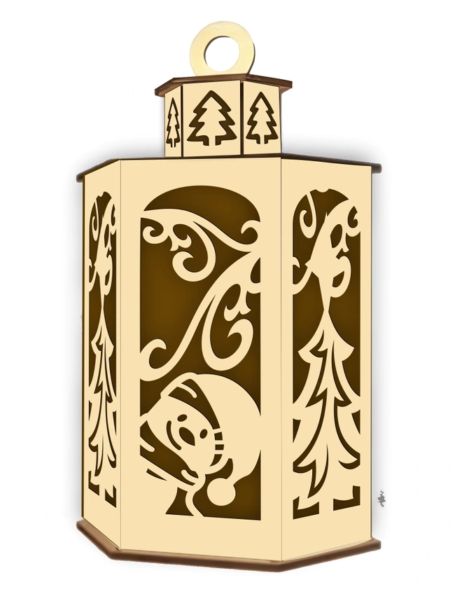 Christmas Lantern E0023193 file cdr and dxf pdf free vector download for Laser cut