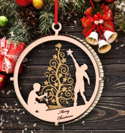 Christmas Ornament E0023228 file cdr and dxf pdf free vector download for Laser cut