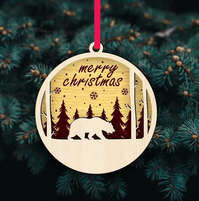 Christmas Ornament E0023255 file cdr and dxf pdf free vector download for Laser cut