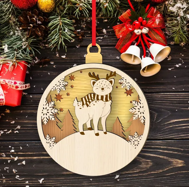 Christmas ball E0023199 file cdr and dxf pdf free vector download for Laser cut