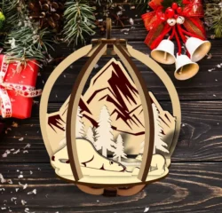 Christmas ball E1000068 free download vector file Laser cut and CNC cut wood