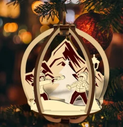 Christmas ball E1000070 free download vector file Laser cut and CNC cut wood