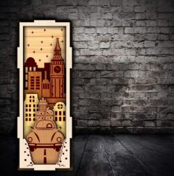 Christmas book nook E0023240 file cdr and dxf pdf free vector download for Laser cut