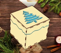 Christmas box E1000002 Free download vector file Laser cut and CNC Cut Wood