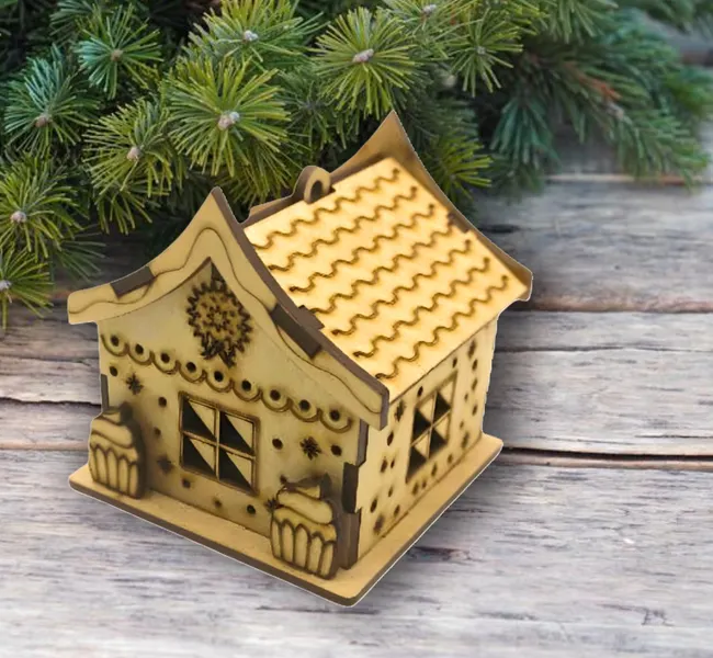 Christmas house E0023224 file cdr and dxf pdf free vector download for Laser cut