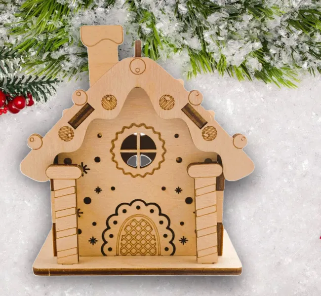 Christmas house E0023226 file cdr and dxf pdf free vector download for Laser cut