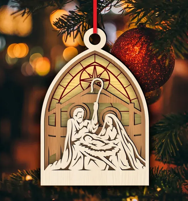 Christmas ornament E0023235 file cdr and dxf pdf free vector download for Laser cut