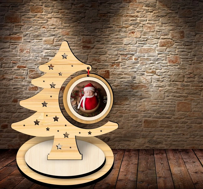 Christmas photo frame E0023172 file cdr and dxf pdf free vector download for Laser cut