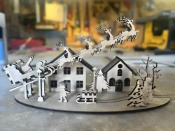 Christmas village E0023181 file cdr and dxf pdf free vector download for Laser cut