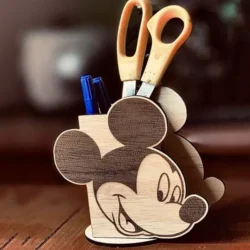 Disney mickey mouse pencil holder E1000003 Free download vector file Laser cut and CNC Cut Wood