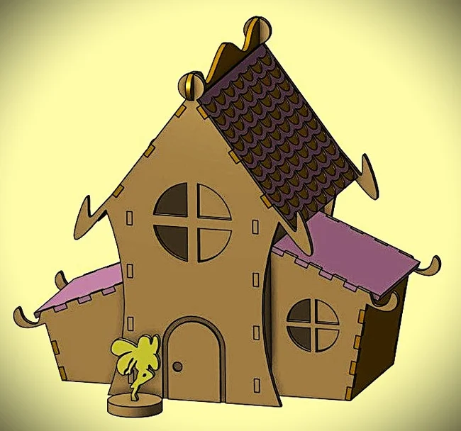 Fairy House E1000047 free download vector file Laser cut and CNC cut wood