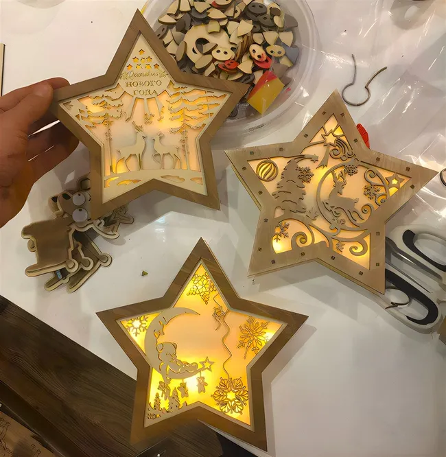 Glowing star lantern pattern E1000147 free download vector file Laser cut and CNC cut wood