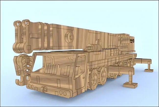 Mobile Crane E1000060 free download vector file Laser cut and CNC cut wood