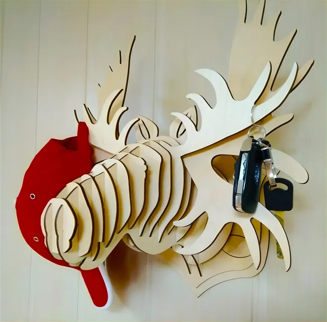 Moose head used as hanger E1000089 free download vector file Laser cut and CNC cut wood