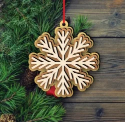 Multilayer snowflake E1000117 free download vector file Laser cut and CNC cut wood