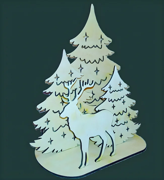 New Year Christmas Composition E1000062 free download vector file Laser cut and CNC cut wood