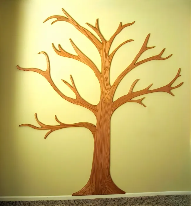 Old tree glued to the wall E1000090 free download vector file Laser cut and CNC cut wood