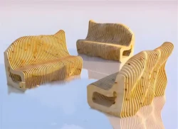 Parametric sofa sitting E1000066 free download vector file Laser cut and CNC cut wood