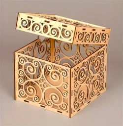 Patterned wooden box E1000091 free download vector file Laser cut and CNC cut wood