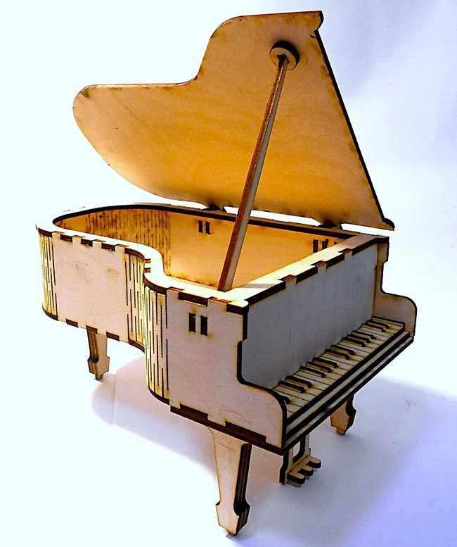 Piano Shaped Box E1000014 Free download vector file Laser cut and CNC Cut Wood