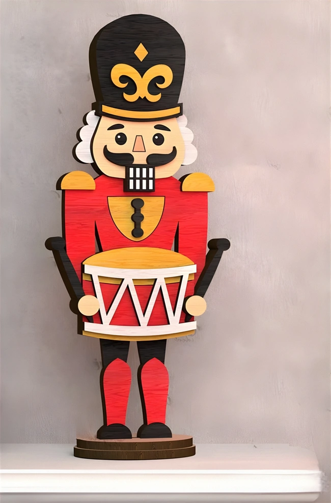 Wooden nutcracker E0023170 file cdr and dxf pdf free vector download for Laser cut