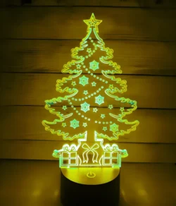 Acrylic christmas tree night light E1000180 free download vector files Laser cut and CNC cut wood