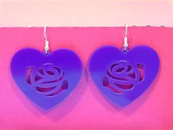 Acrylic earring heart E1000186 free download vector files Laser cut and CNC cut wood