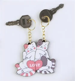 Cat keychain E0023335 file cdr and dxf pdf free vector download for Laser cut