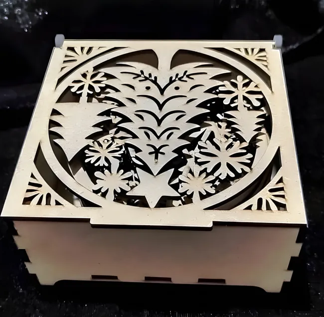 Christmas box E1000205 free download vector files Laser cut and CNC cut wood