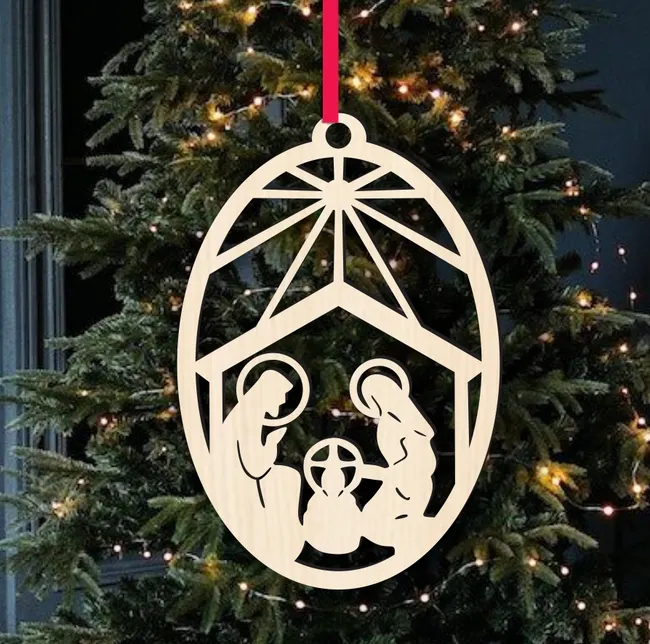 Christmas ornament E0023276 file cdr and dxf pdf free vector download for Laser cut