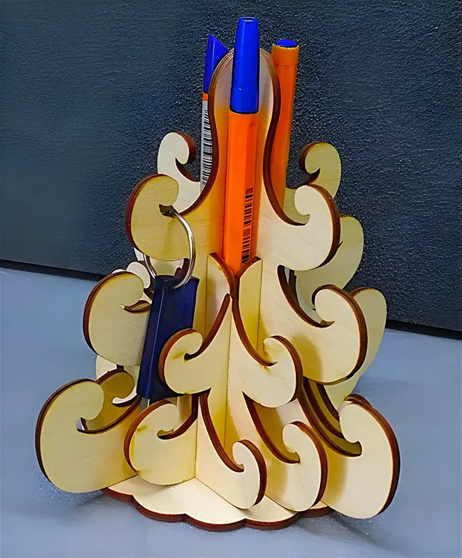 Christmas tree pencil holder E1000173 free download vector files Laser cut and CNC cut wood