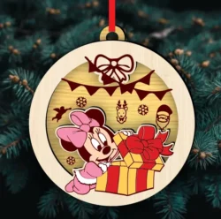 Minnie Christmas ball E1000197 free download vector files Laser cut and CNC cut wood