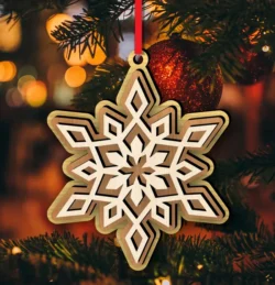 Multilayer snowflake E1000190 free download vector files Laser cut and CNC cut wood