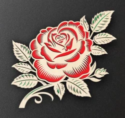 Rose E0023329 file cdr and dxf pdf free vector download for Laser cut plasma