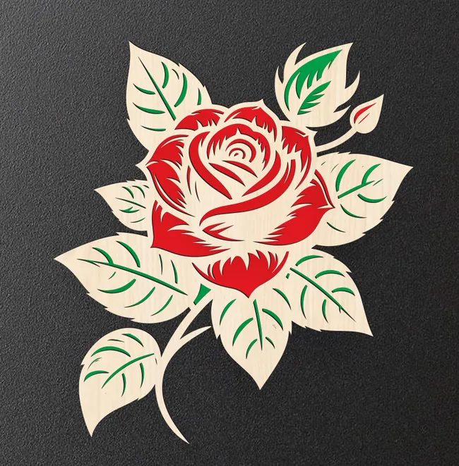 Rose E0023330 file cdr and dxf pdf free vector download for Laser cut