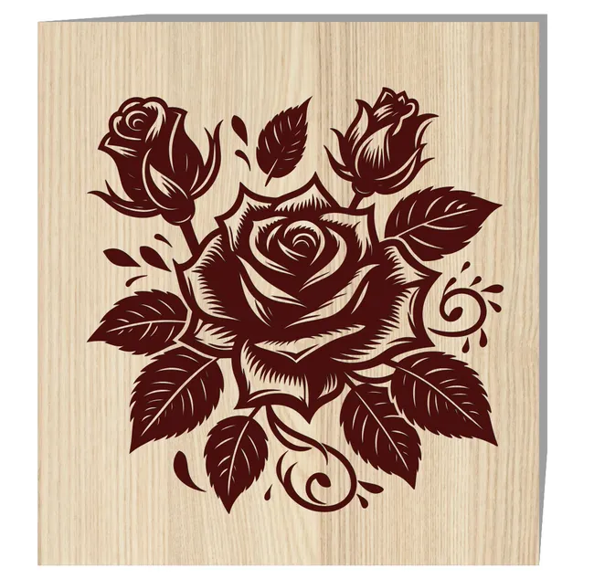 Rose E0023346 file cdr and dxf pdf free vector download for laser engraving machines