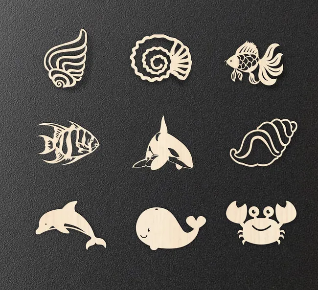 Sea animals E0023314 file cdr and dxf pdf free vector download for Laser cut