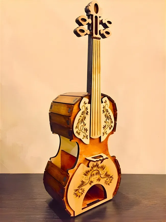 Wooden guitar E1000218 free download vector files Laser cut and CNC cut wood