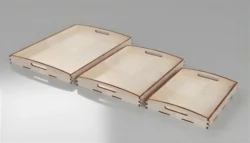 3D Pack Rectangular Serving Trays S0000320 file cdr and dxf pdf free vector download for Laser cut